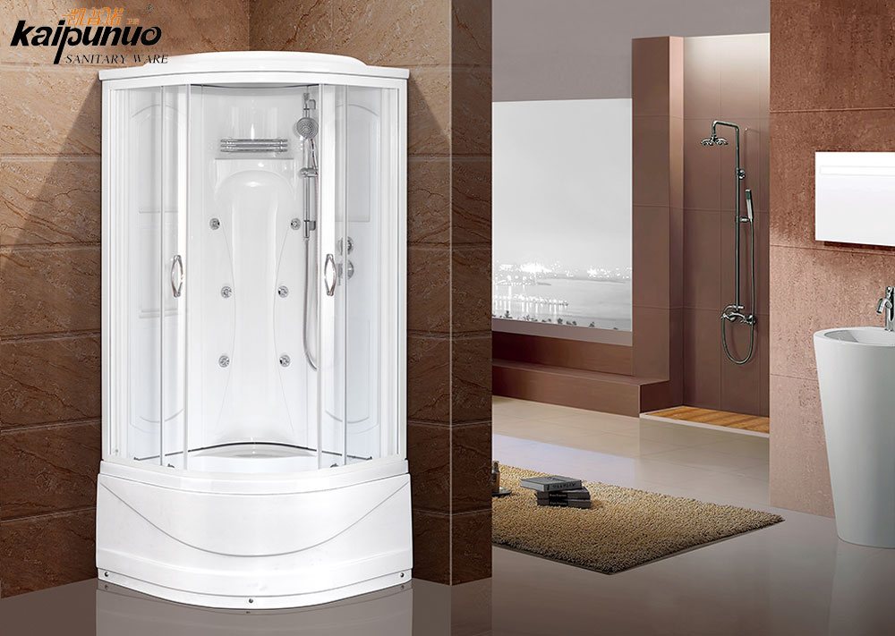 Aluminum Frames Sliding Glass Door Shower Room With Abs Back Panel