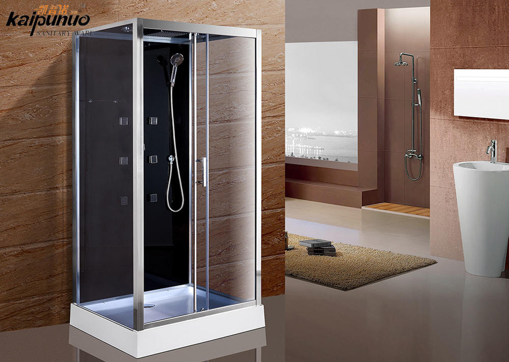 Rectangle waterproof shower cabin with storage shelf
