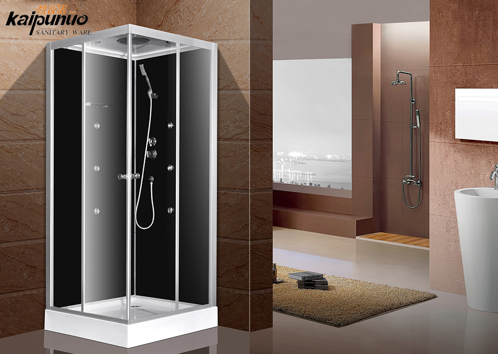 Square shape modern bathroom tempered shower room