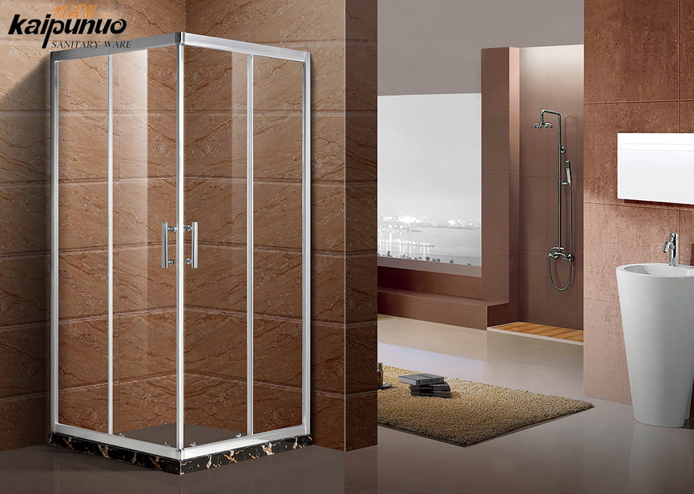 Hot sell European good profile framed sliding shower glass door with handle