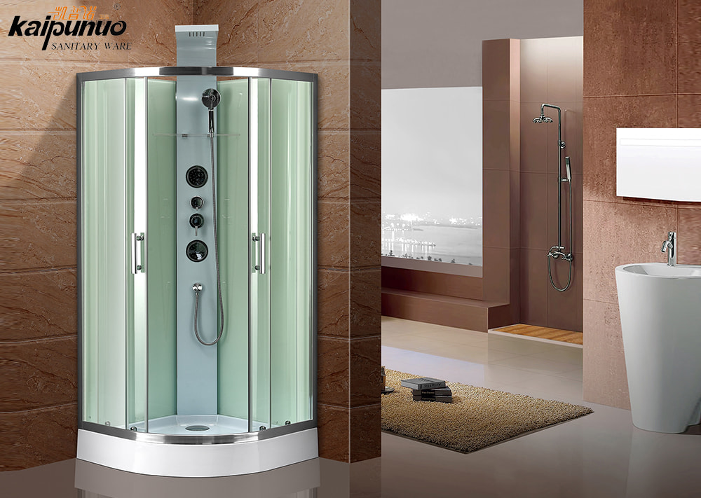 Indoor Bathroom Aluminum Alloy Frame Sliding Glass Door