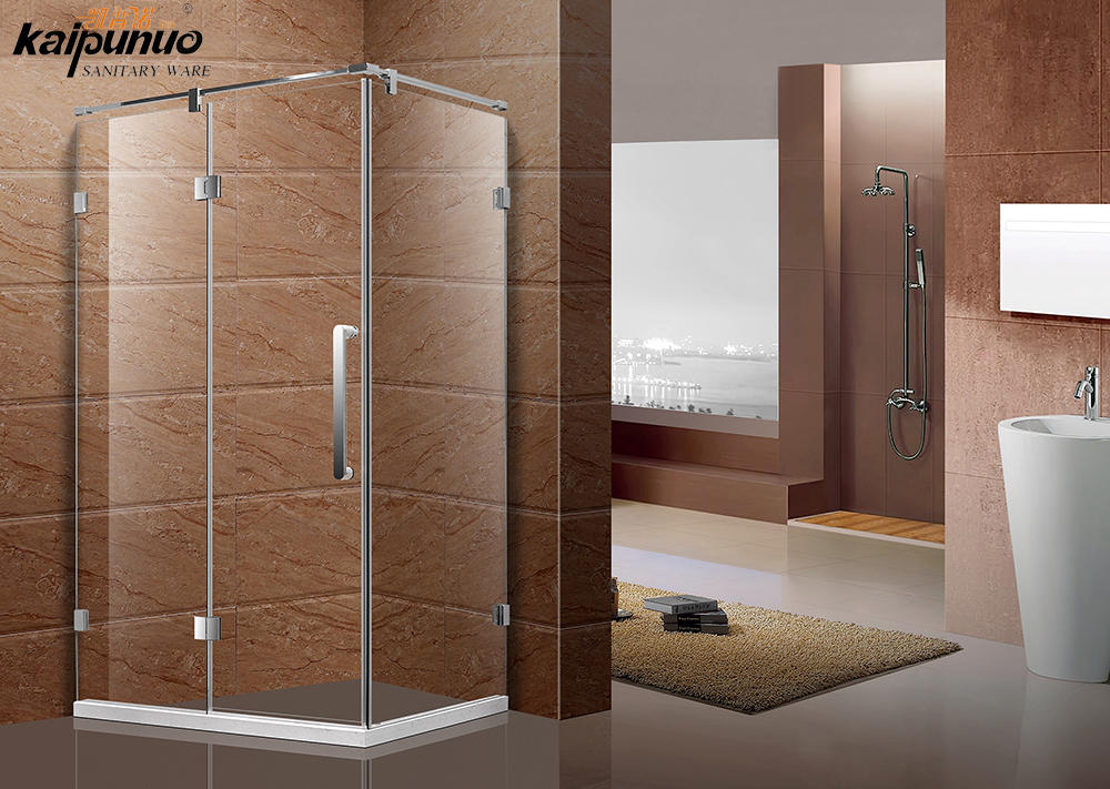 Bathroom corner complete frameless glass simple shower enclosure door