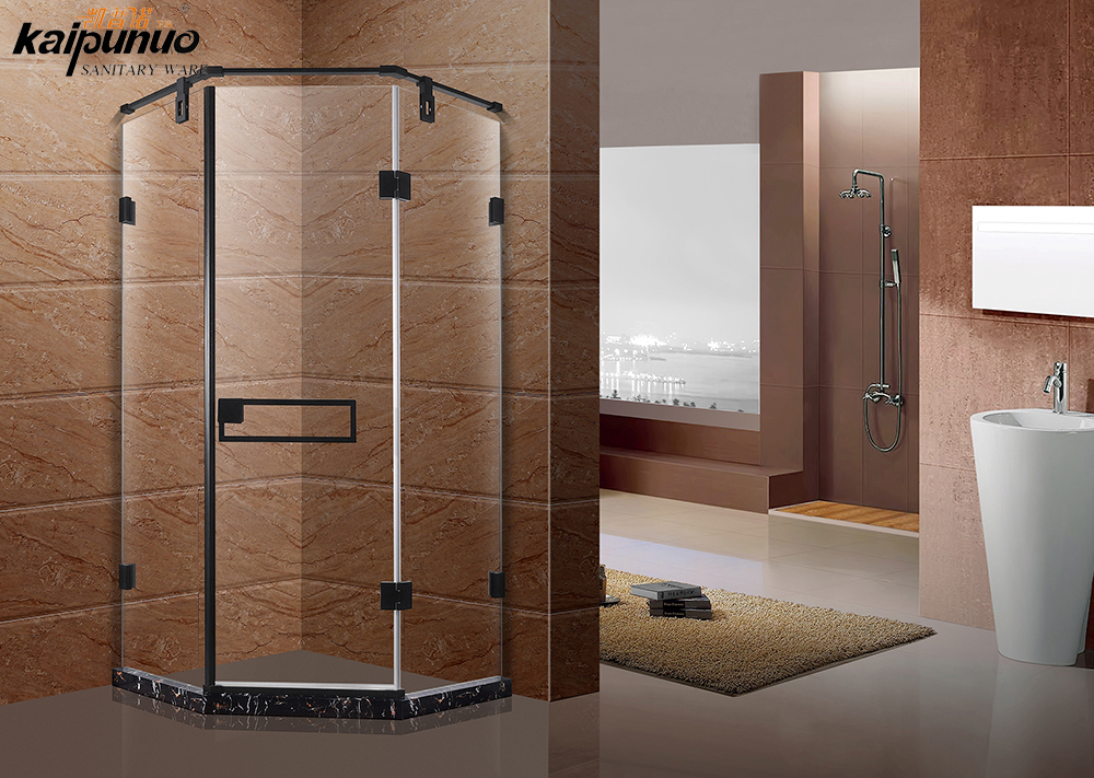 Black diamond shower enclosure cabins with pivot glass door