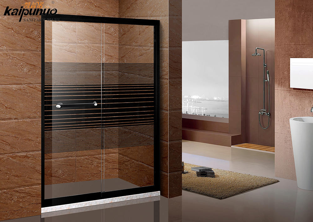 Corner contemporary bath black frame sliding glass shower door screen for sale
