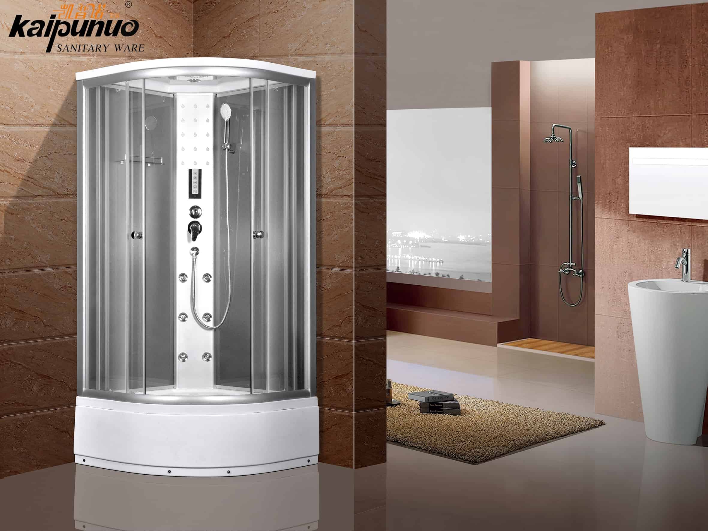 Luxury Aluminium Alloy Frame Glass Steam Shower Room With Control Panel