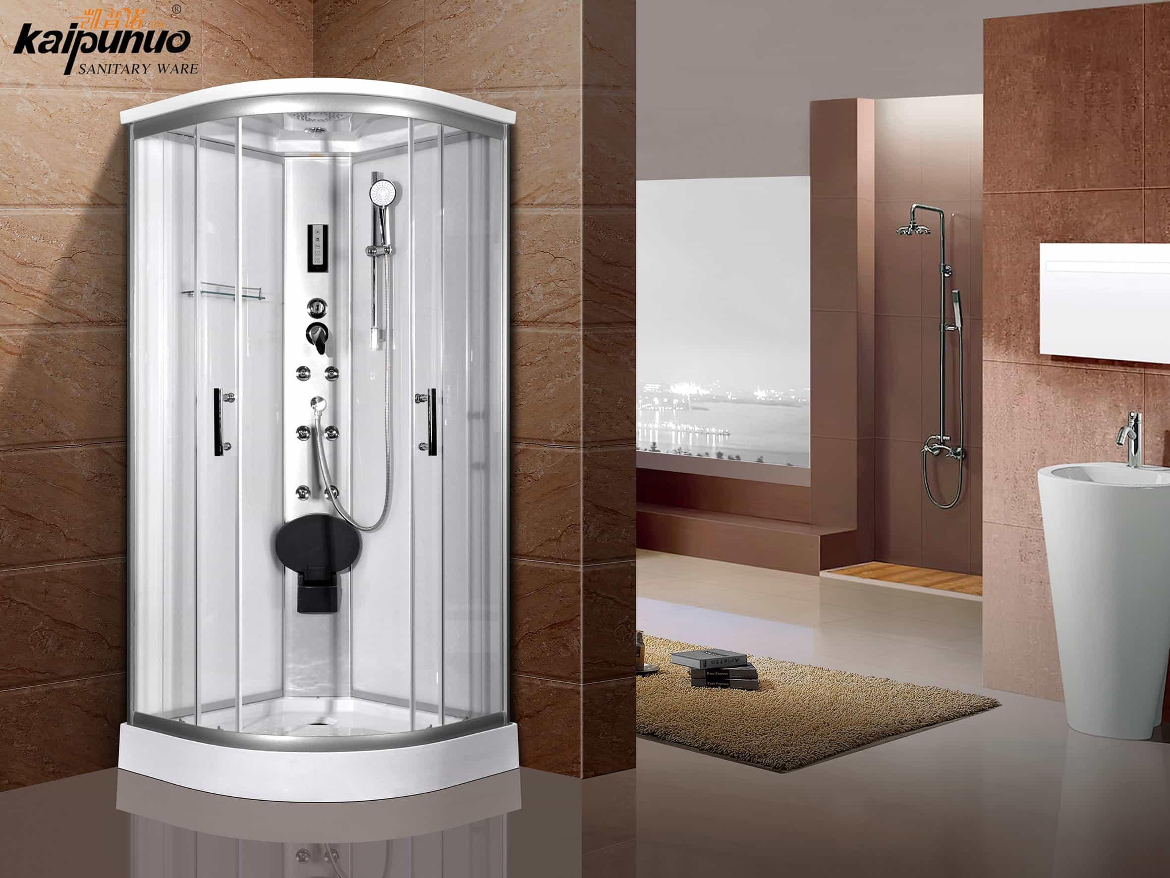 Made In China Standard Size Bathroom Arc Glass Shower Room