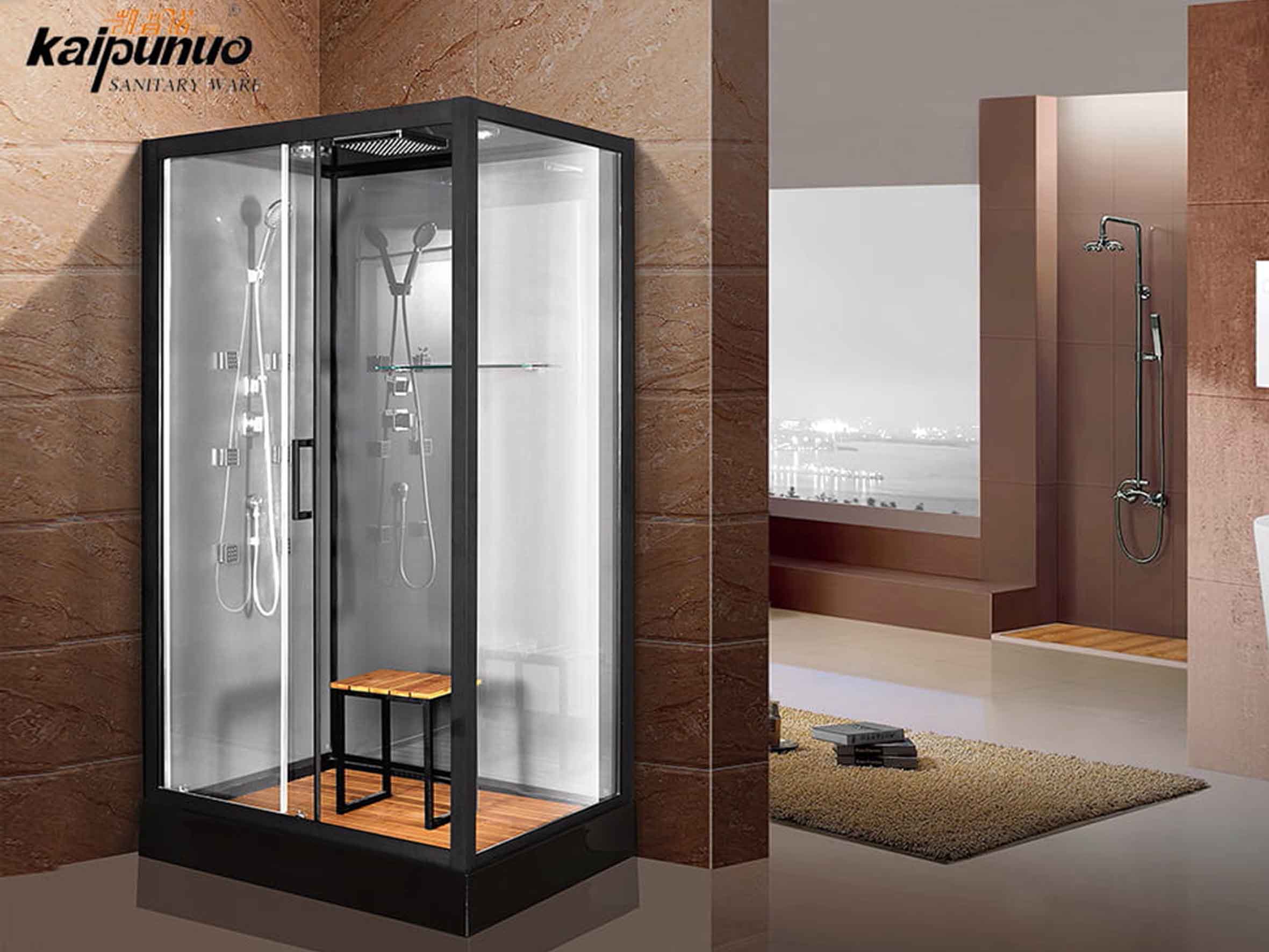 Bathroom luxury black aluminum steam shower room