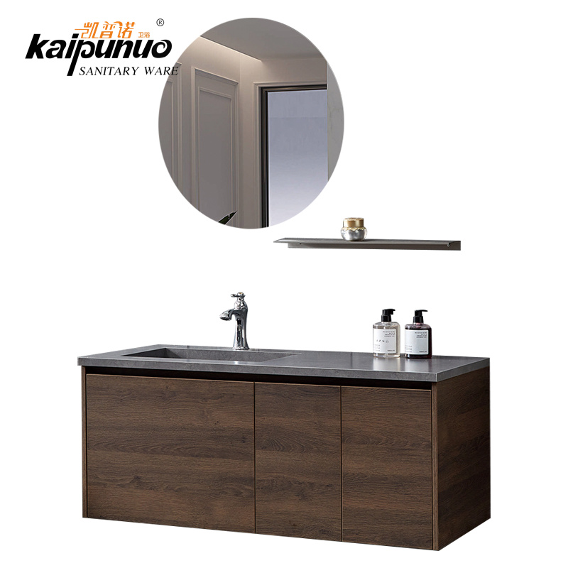 Wooden Wall Mounted Grey Bathroom Sink Cabinets