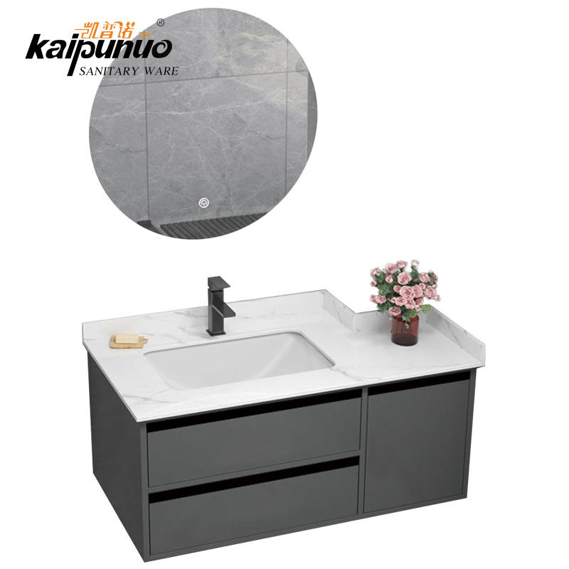 39 Inch Small Corner Wood Bathroom Vanity With Sink